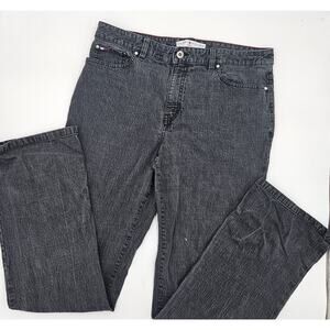 Tommy Hilfiger Jeans Womens Black Vintage Size 10 Y2K Logo Retro Streetwear Boho